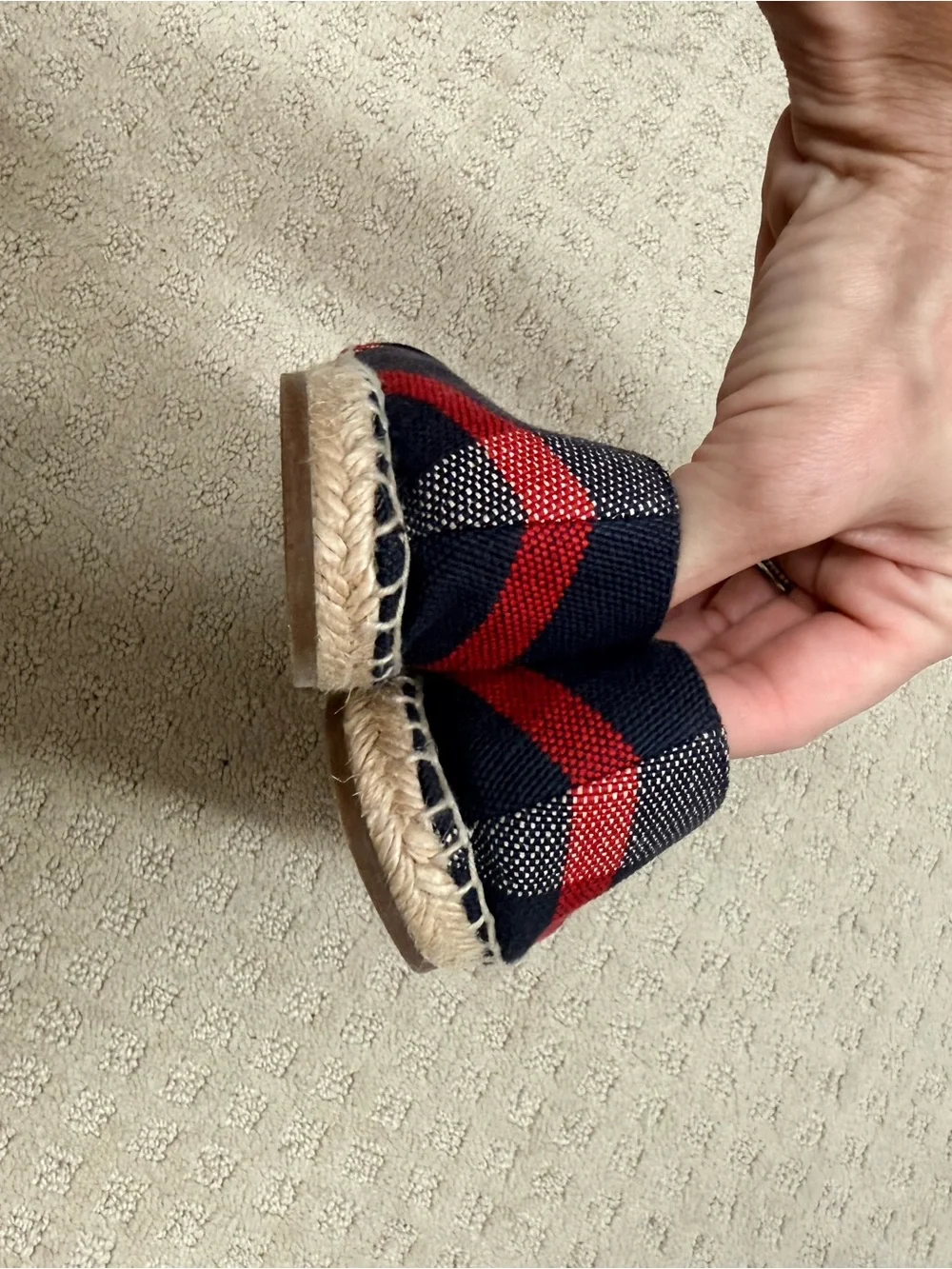 Burberry Navy Plaid Espadrille 37.5